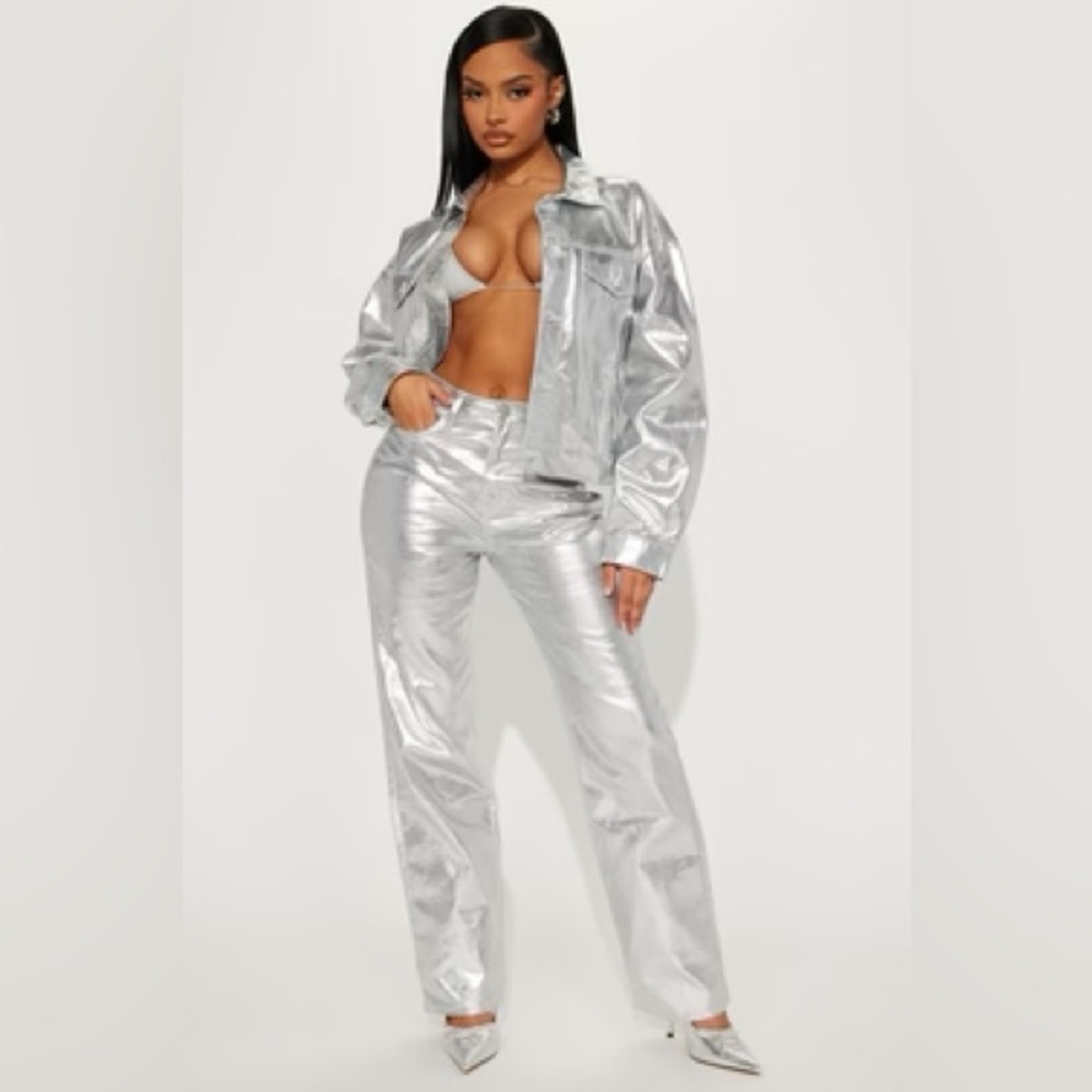 Fashion Nova Matching Metallic Pants